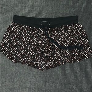 floral print drawstring shorts